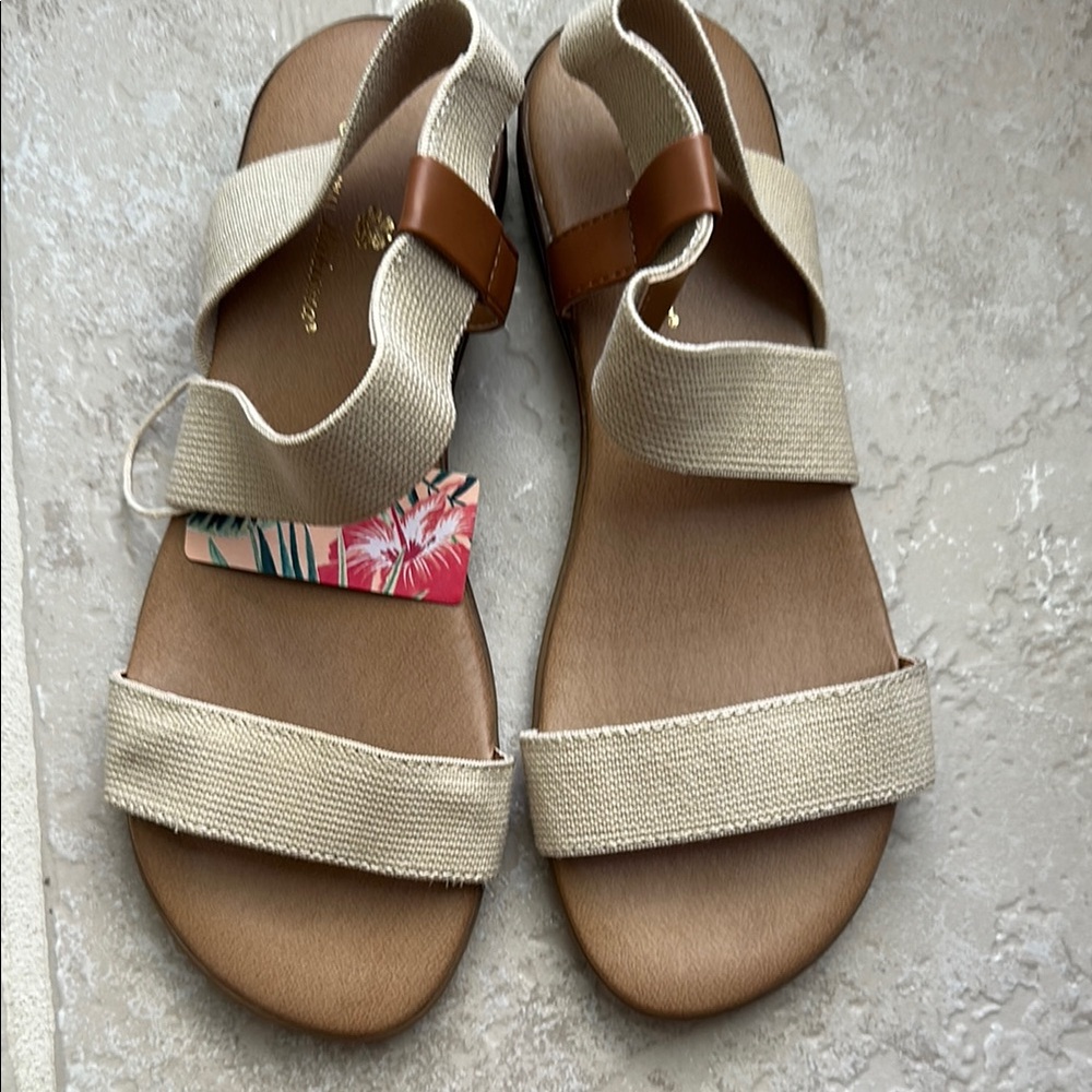 Stylish Cream and Tan Sandals